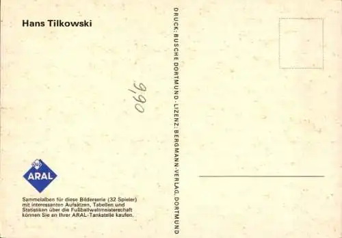 Ak Fußballspieler Hans Tilkowski, Torwart, Autogramm