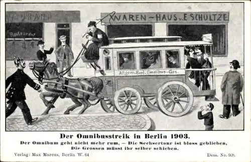 Ak Der Omnibusstreik in Berlin 1903, ABOG