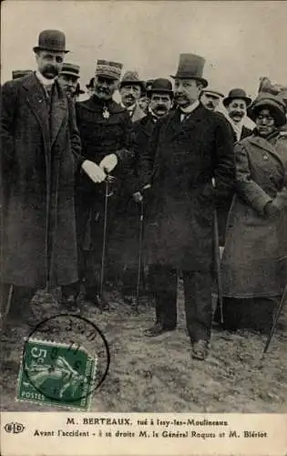 Ak Politiker, Herr Berteaux, General Roques, Herr Blériot, Issy les Moulineax