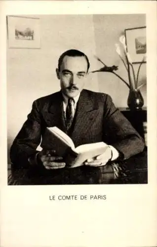 Ak Henri, Graf von Paris, Portrait mit Buch