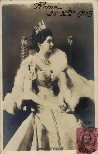 Ak Elena von Montenegro, Königin von Italien, Portrait, Krone