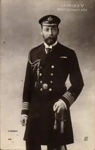 Ak König Georg V von Großbritannien, Portrait in Uniform