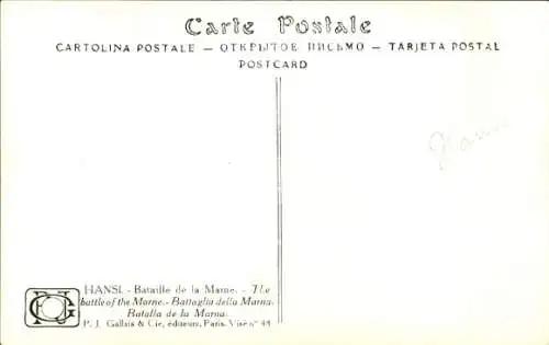 Künstler Ak Hansi, La bataille de la Marne, Kinder spielen Krieg