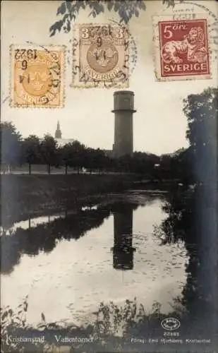 Ak Kristianstad Schweden, Wasserturm