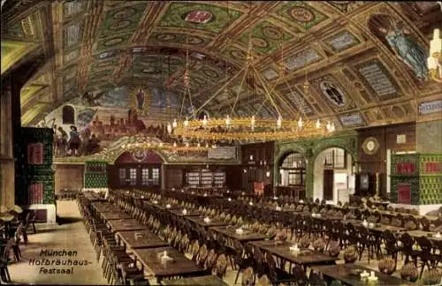 Ak München, Hofbräuhaus Festsaal, Innenansicht