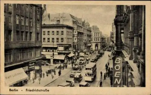 Ak Berlin, Teilansicht der Friedrichstraße mit Geschäften