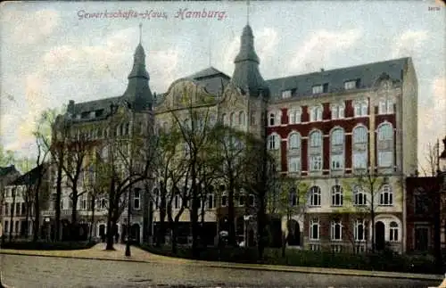 Ak Hamburg Mitte St. Georg, Gewerkschaftshaus, Besenbinderhof