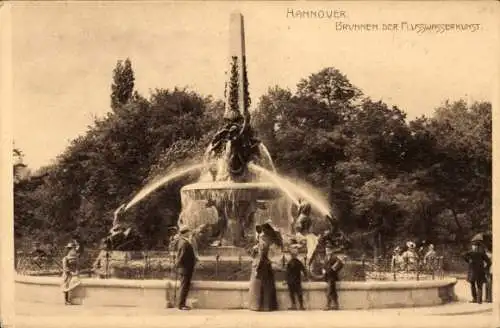 Ak Hannover in Niedersachsen, Brunnen der Flusswasserkunst