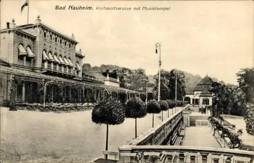 Ak Bad Nauheim in Hessen, Kurhausterrasse, Musiktempel