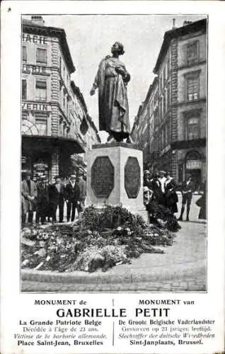 Ak Brüssel Brüssel, Denkmal von Gabrielle Petit