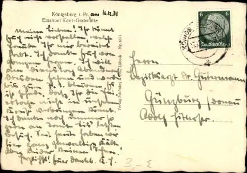 Ak Kaliningrad Königsberg Ostpreußen, Emanuel Kant Grabstätte