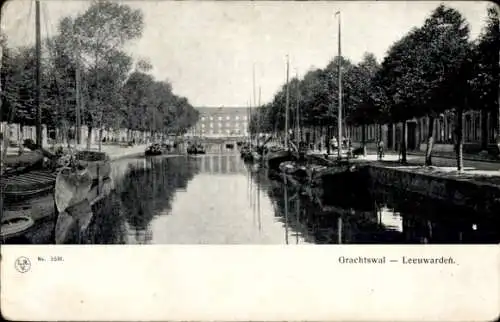 Ak Leeuwarden Friesland Niederlande, Grachtswal