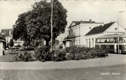 Ak Meppel Drenthe Niederlande, Station, Bus