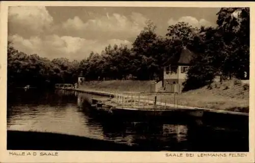 Ak Halle an der Saale, Saale bei Lehmanns Felsen