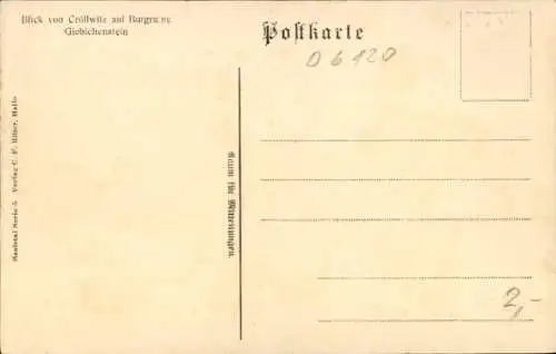 Ak Kröllwitz Cröllwitz Halle an der Saale, Blick auf Burgruine Giebichenstein