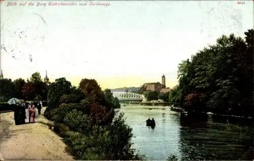 Ak Halle an der Saale, Blick auf die Burg Giebichenstein vom Heidewege