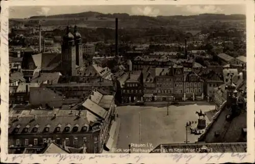 Ak Plauen im Vogtland, Blick vom Rathausturm zum Kemmler