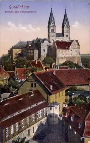 Ak Quedlinburg im Harz, Schloss, Schlosskirche