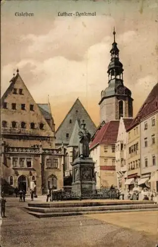 Ak Lutherstadt Eisleben, Luther-Denkmal, Kirchturm