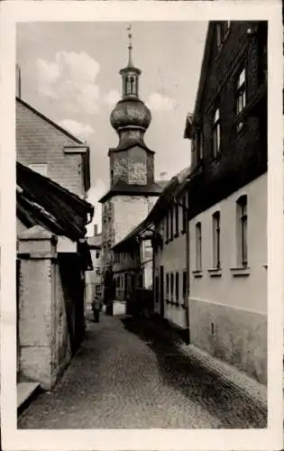 Ak Saalfeld an der Saale Thüringen, Obere Torgasse, Kirchturm