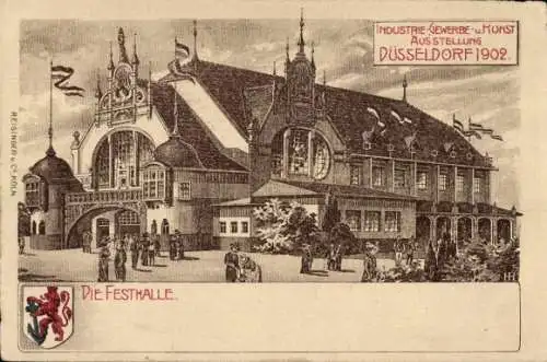 Ak Düsseldorf am Rhein, Industrie-Gewerbe- und Kunstausstellung 1902, Festhalle