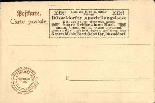 Ak Düsseldorf am Rhein, Industrie-Gewerbe- und Kunstausstellung 1902, Festhalle