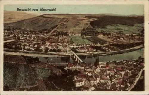 Ak Bernkastel an der Mosel, Panorama, Blick vom Kaiserstuhl