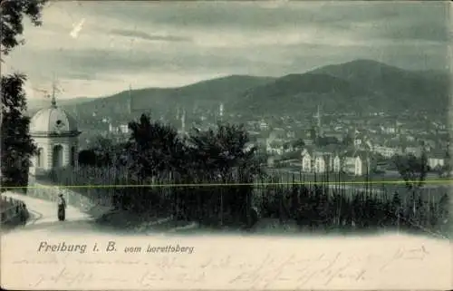 Ak Freiburg im Breisgau, Panorama, Blick vom Lorettaberg