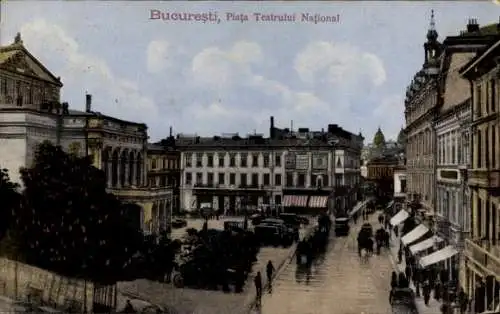 Ak București Bukarest Rumänien, Platz des Nationaltheaters