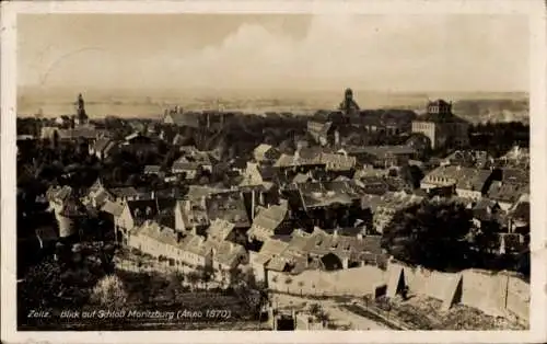 Ak Zeitz Burgenlandkreis, Gesamtansicht, Schloss Moritzburg