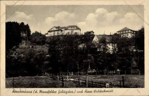 Ak Mansfeld im Harzvorland, Krankenhaus Mansfelder Gebirgskreis, Haus Waldschmidt