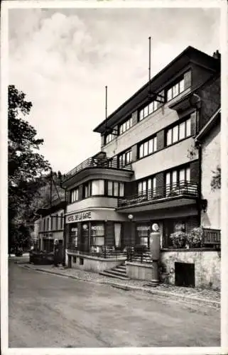 Ak Clervaux Clerf Luxembourg, Hotel de la Gare, Tankstelle