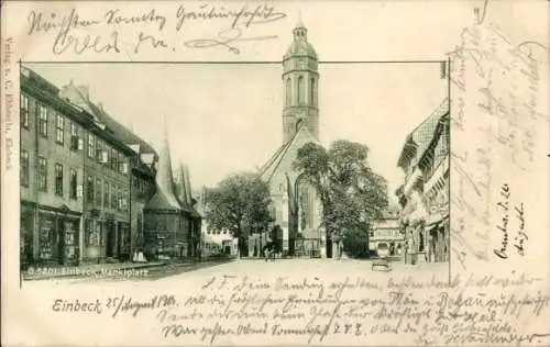 Ak Einbeck in Niedersachsen, Marktplatz, Kirche