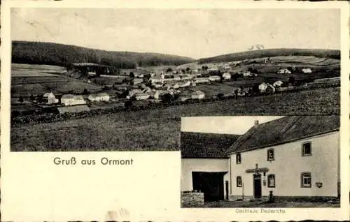 Ak Ormont in der Eifel, Gesamtansicht, Gasthaus Dederichs