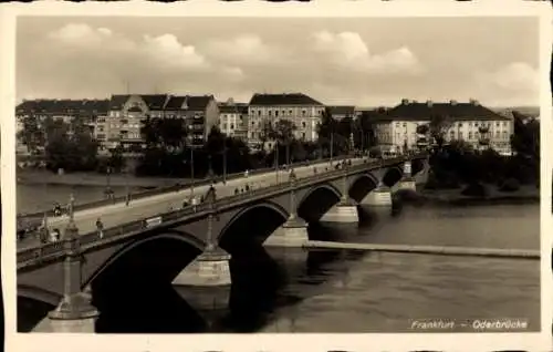 Ak Slubice Dammvorstadt Frankfurt an der Oder, Oderbrücke