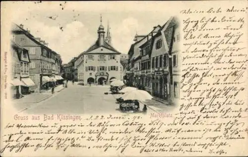 Ak Bad Kissingen Unterfranken Bayern, Marktplatz, Stände