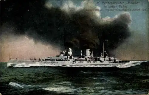 Ak Deutsches Kriegsschiff, SMS Moltke, Schlachtkreuzer