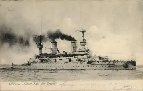 Ak Deutsches Kriegsschiff, SMS Kaiser Karl der Große, Linienschiff