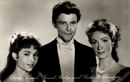 Ak Schauspielerin Dany Carrel, Gerard Philipe, Danielle Darrieux, Portrait