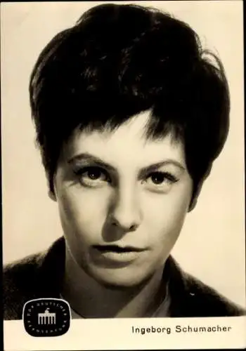 Ak Schauspielerin Ingeborg Schumacher, Portrait, DDR Deutscher Fernsehfunk, Moderatorin