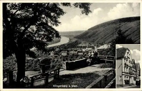 Ak Klingenberg am Main Unterfranken, Gasthof Zum Hirschen, Ortsblick