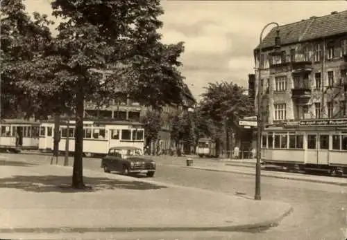 Ak Berlin Weißensee, Spitze, Straßenbahnen, Auto