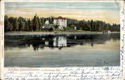 Ak Garatshausen Feldafing, Blick auf Schloss Garatshausen am Starnberger See