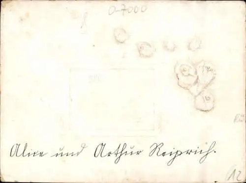 Präge Passepartout Litho Leipzig in Sachsen, Amtsgebäude, Blumen