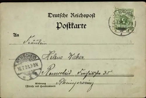 Jugendstil Passepartout Ak Hamburg Mitte Neustadt, Jungfernstieg