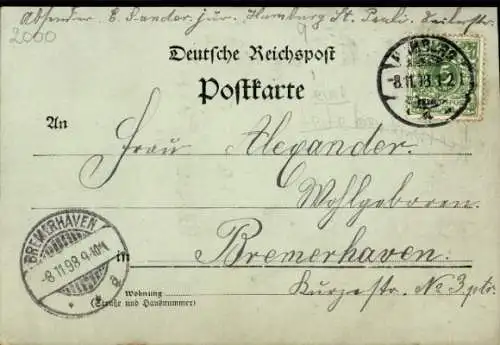 Präge Passepartout Ak Hamburg, Postgebäude