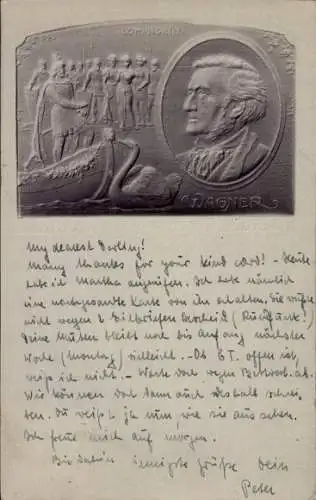 Präge Ak Komponist Richard Wagner, Opernszene Lohengrin