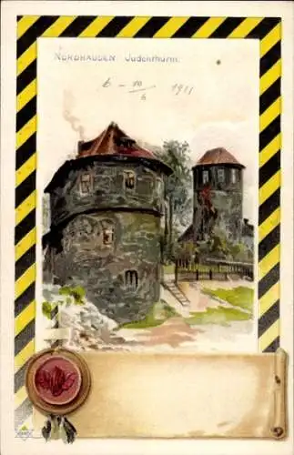 Judaika Präge Litho Nordhausen am Harz, Judenturm