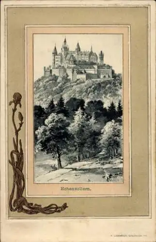 Passepartout Ak Zimmern Bisingen im Zollernalbkreis, Burg Hohenzollern