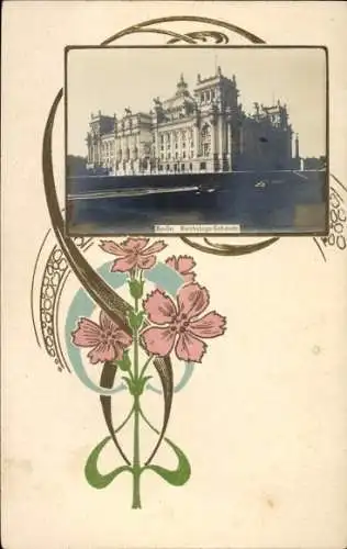 Passepartout Ak Berlin Tiergarten, Reichstagsgebäude